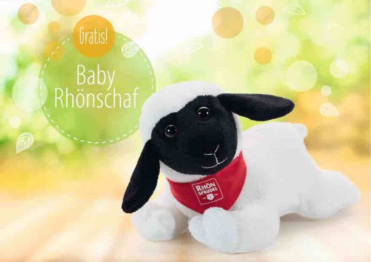 Plüsch-Schaf als Zugabe bei Rhönsprudel
