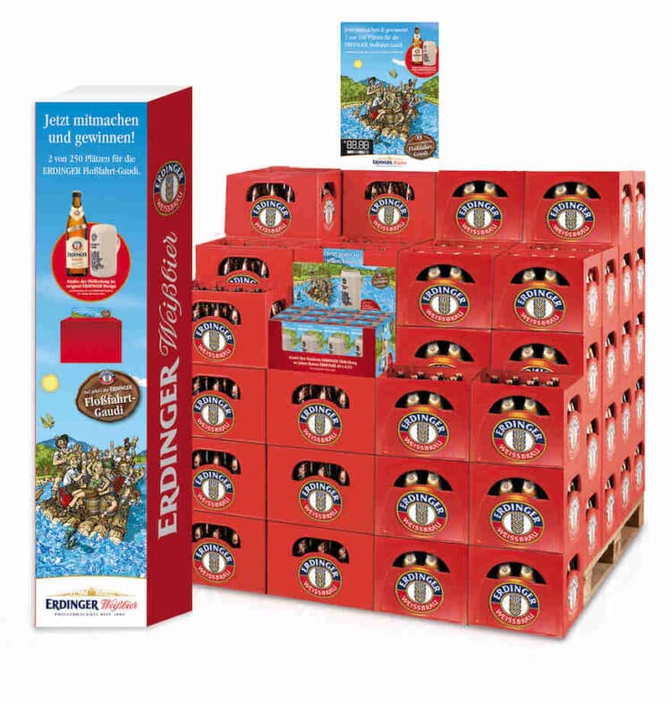 Mit Bierkrug stromabwärts