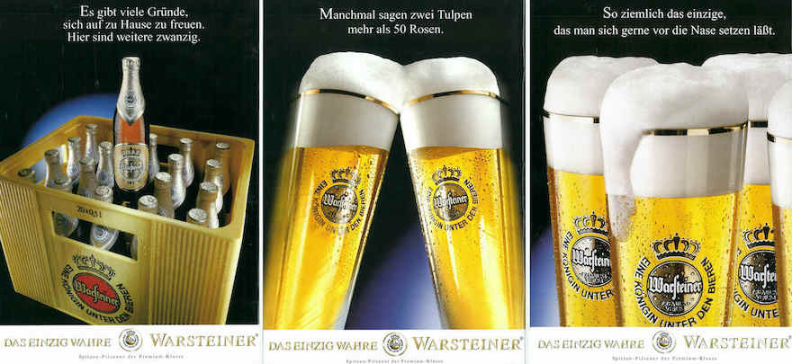 Warsteiner Werbemotive 1998 und 1999