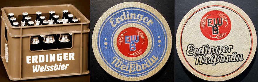 Erdinger Kasten und Bierdeckel