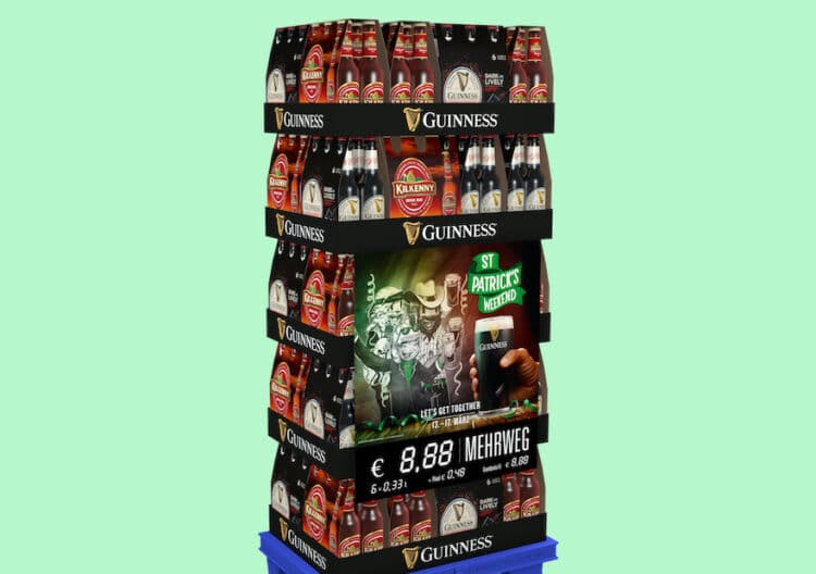 Guinness Display zu St. Patrick's Day