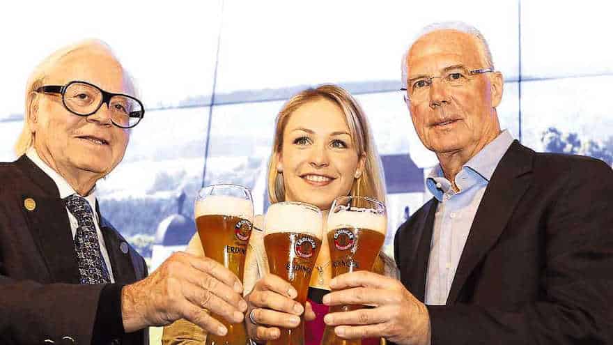 Werner Brombach, Magdalena Neuner und Franz Beckenbauer