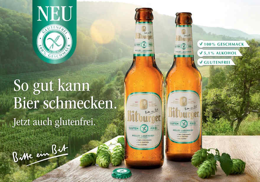 Werbemotiv Bitburger glutenfrei