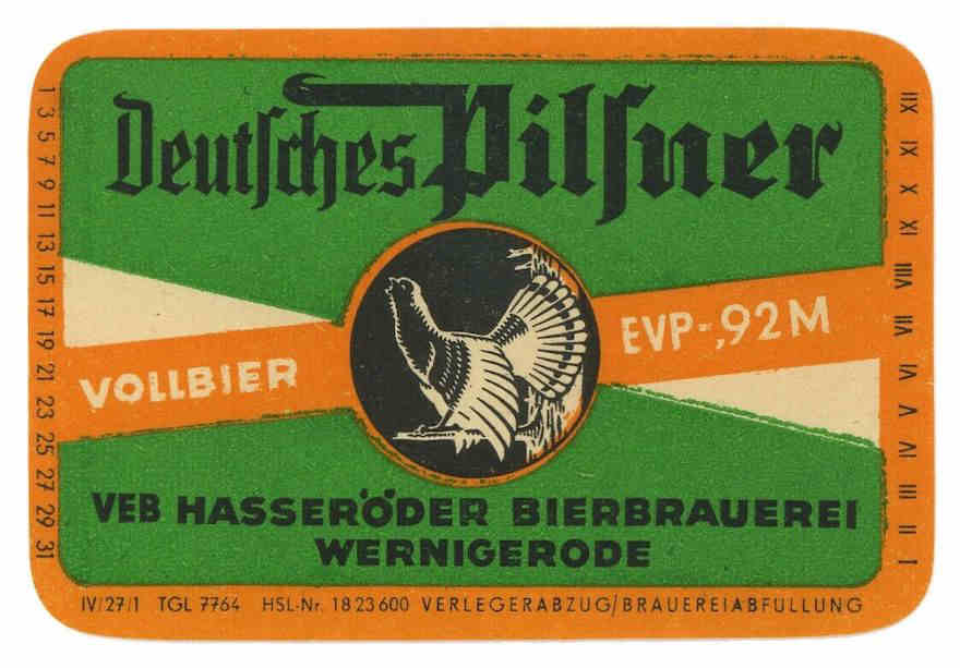 Historisches Etikett der Hasseröder Brauerei