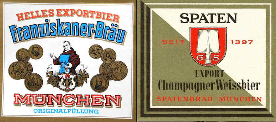 Bieretikett Franziskaner von 1960 und 1964