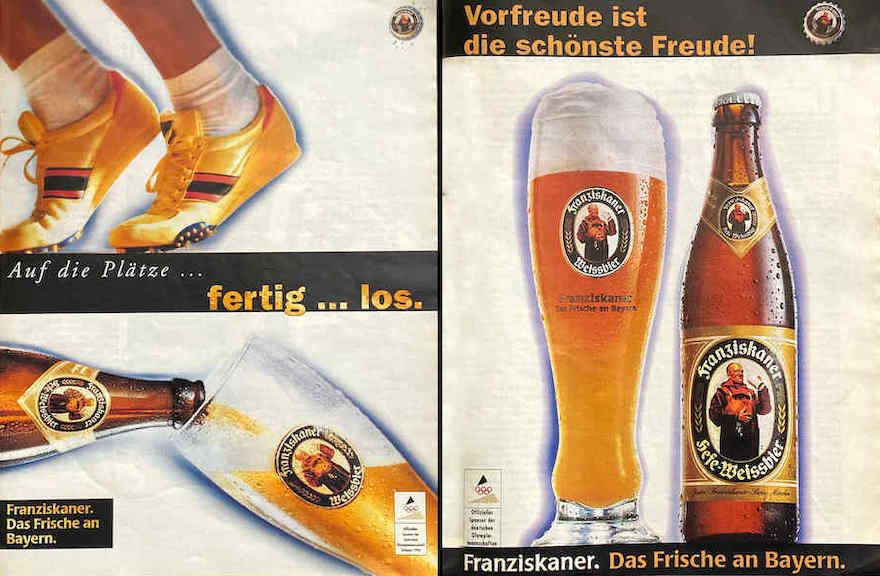 Franziskaner Werbung von 1996 und 1998