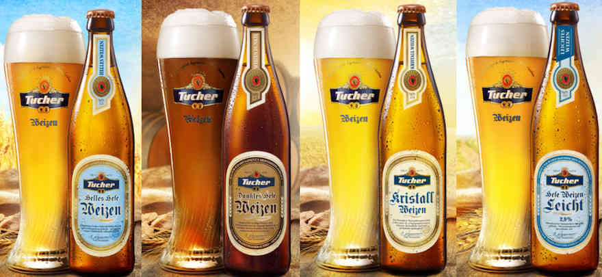 Tucher Etiketten und Flaschen vor dem Relaunch