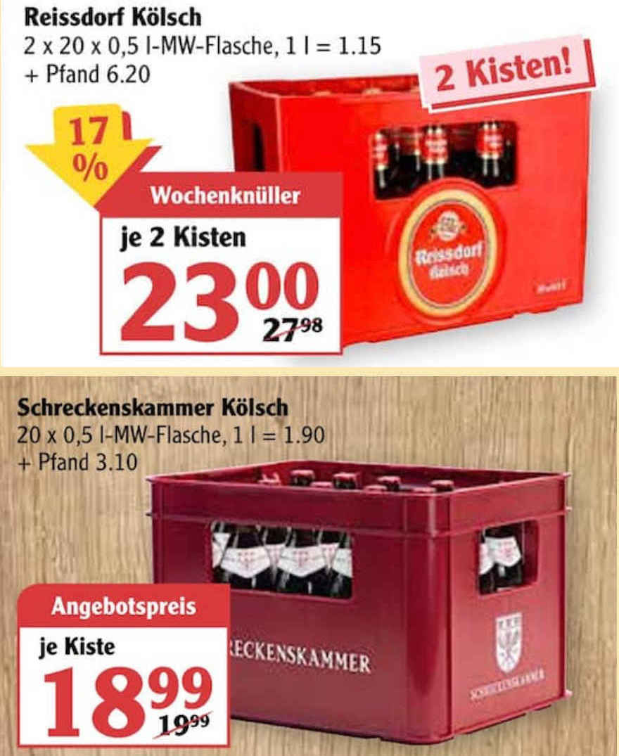 Angebotspreise Kölsch