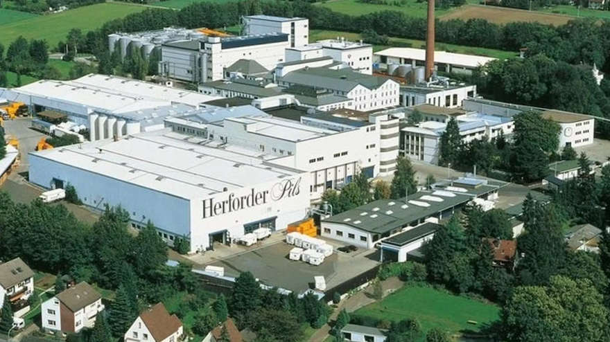Luftbildaufnahme der Herforder Brauerei