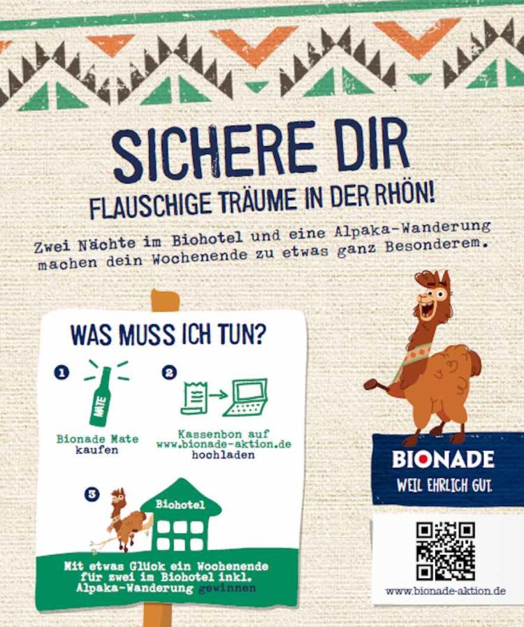 Werbung für das Gewinnspiel
