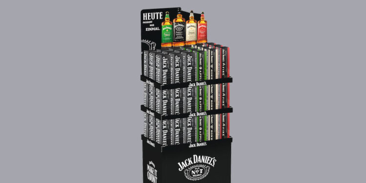 Display mit Jack Daniel's in Metall-Geschenkboxen