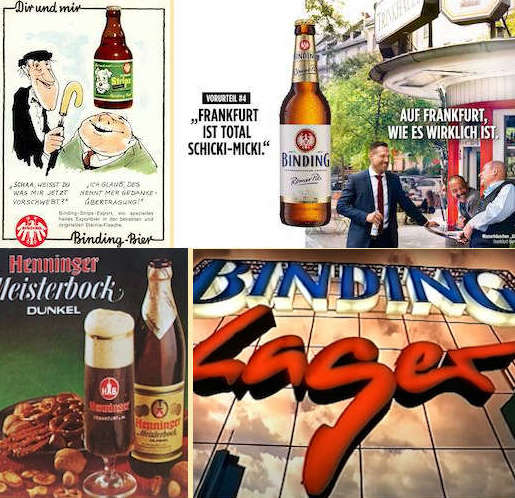 Werbemotive von Binding und Henninger