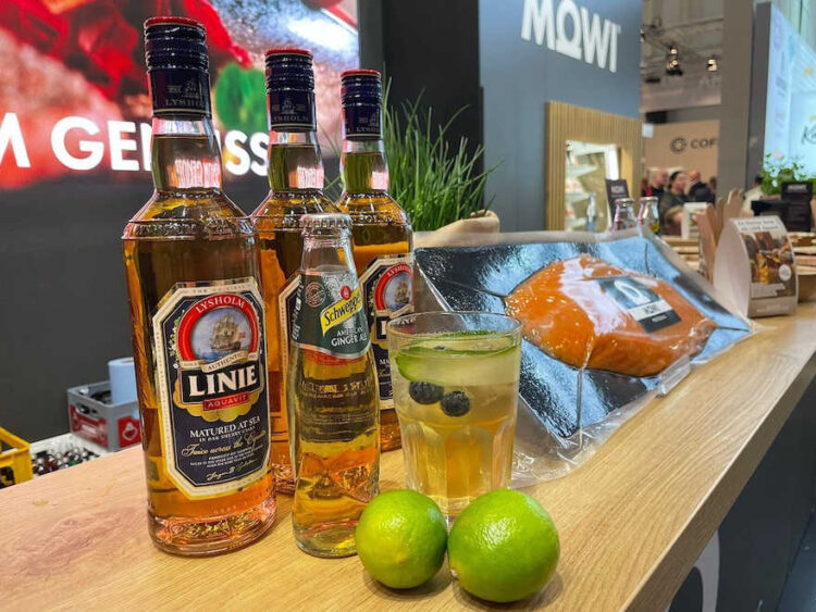 Foto der Kooperation von Linie Aquavit und Mowi auf der Internorga