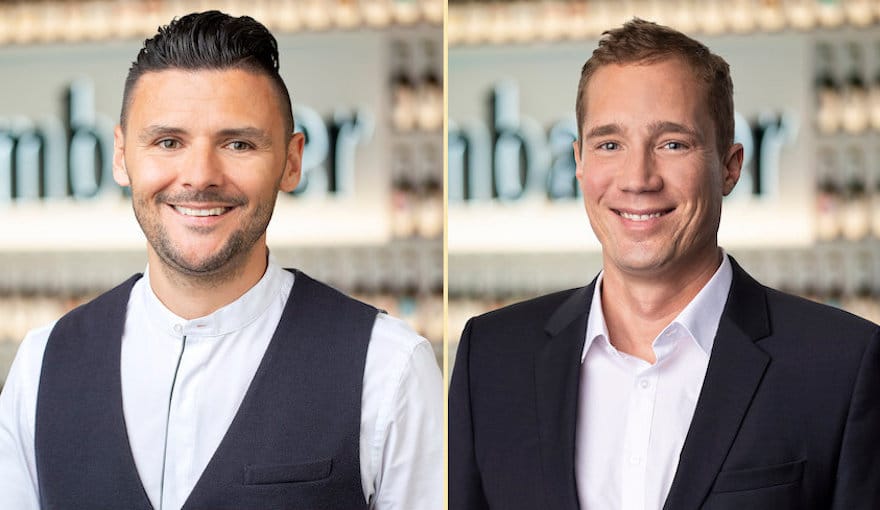 Krombacher-Außendienst: Manuel Schulz (links), Vertriebsdirektor Gastronomie, und Hendrik Kuhn, Vertriebsdirektor Handel (Fotos: Krombacher)