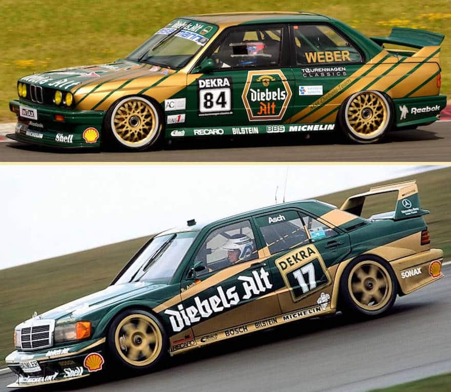 Diebels-Werbung auf Rennautos