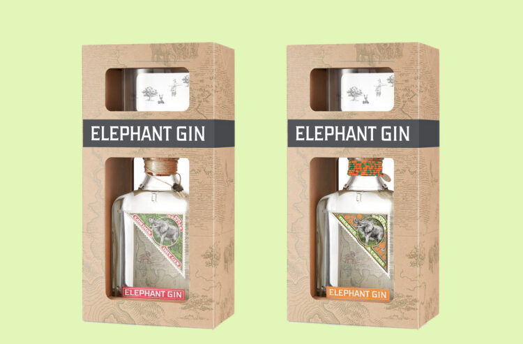 Foto Elephant Gin in Geschenkbox mit Glas