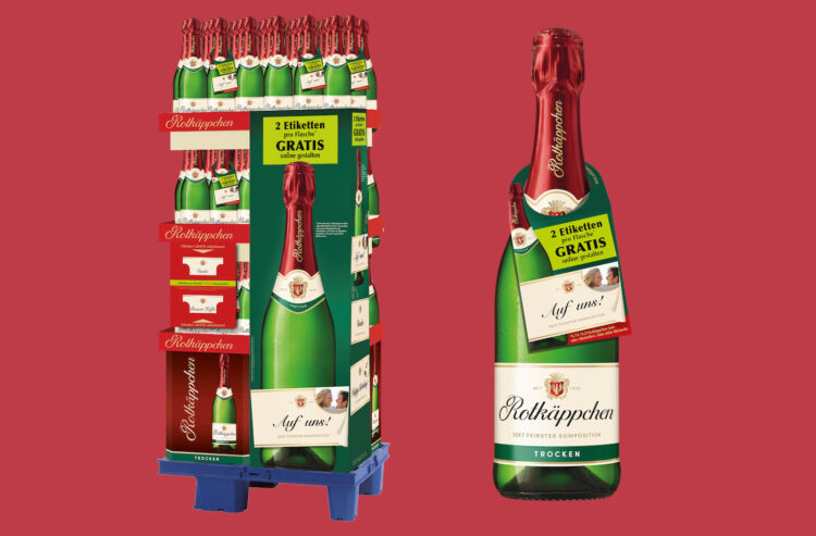 Foto Sektflasche und Display