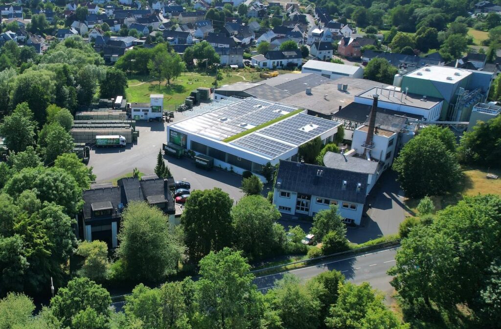 Luftaufnahme der Westerwald Brauerei in Hachenburg