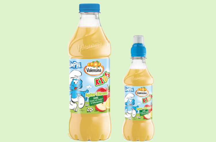 Valensina Apfel-Zitrone-Mix in zwei Flaschengrößen