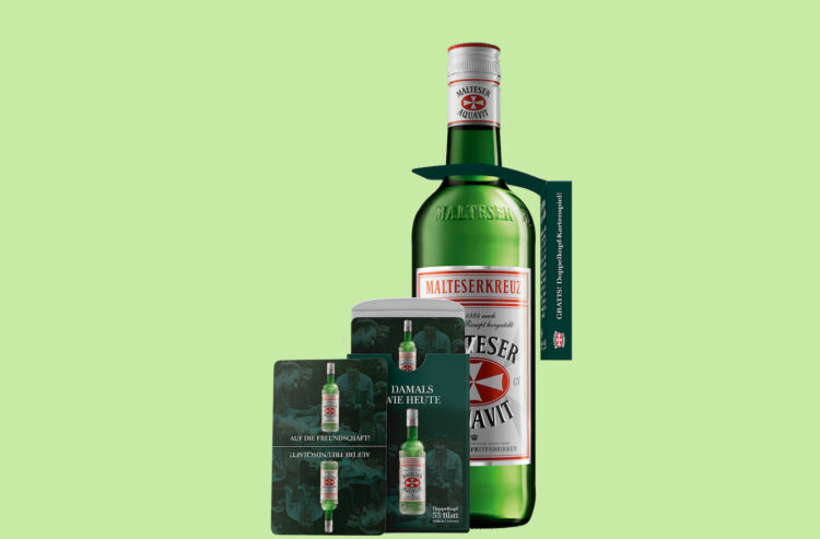 Malteserkreuz mit Kartenspiel als Onpack