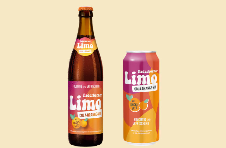 Eine Flasche und eine Dose der Paderborner Limo