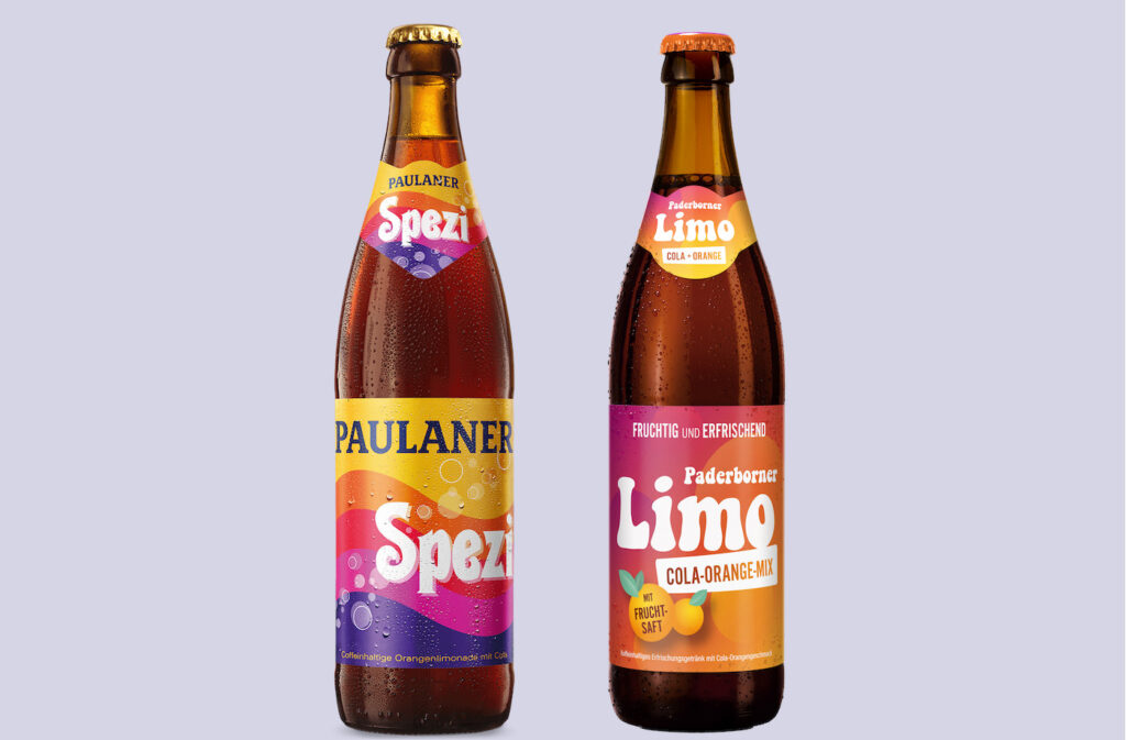 Je eine Flasche Paulaner Spezi und Paderborner Limo