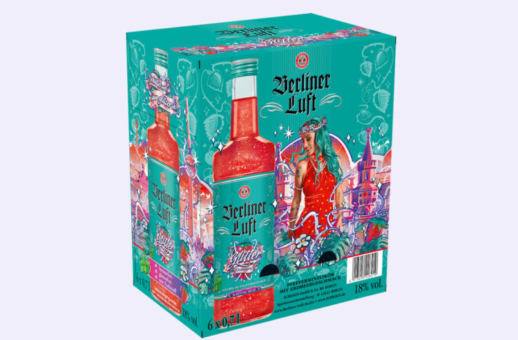 Bunter 6er-Karton von „Berliner Luft Glitter Erdbeere“