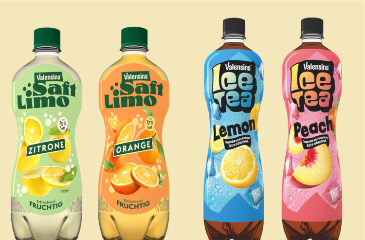 je zwei Sorten Limonade und Eistees von Valensina