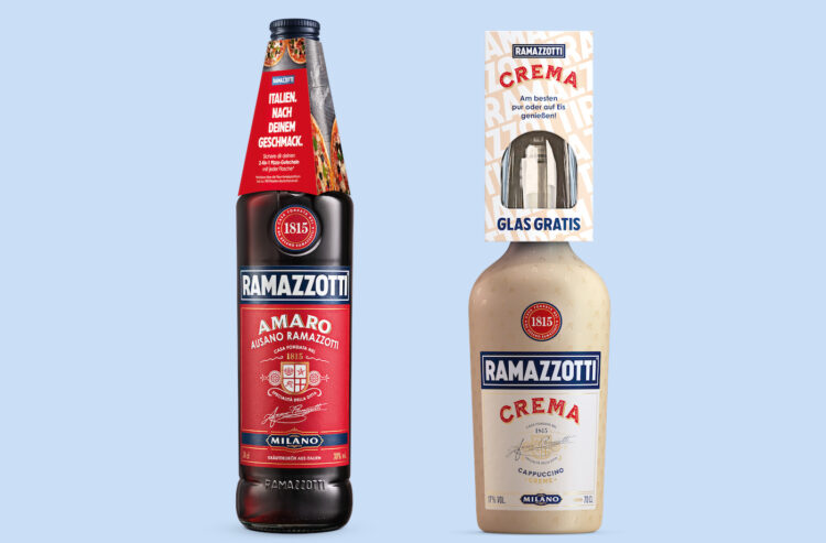 Ramazzotti Amaro und Crema mit Promotion-Onpacks