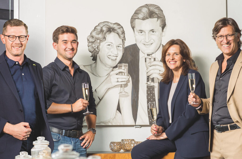 Foto der Familie Kunzmann und Geschäftsführer Guido Grebe