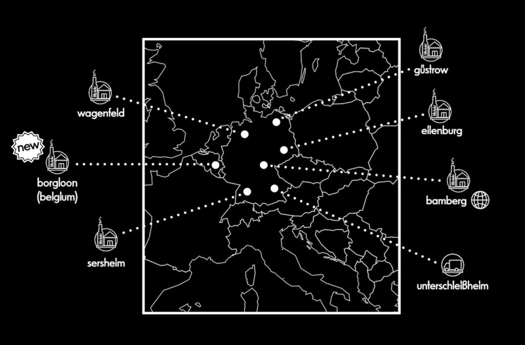 Das Rampennetz von Fritz-Kola mit dem neuen Standort in Belgien (Abbildung: Fritz-Kola)