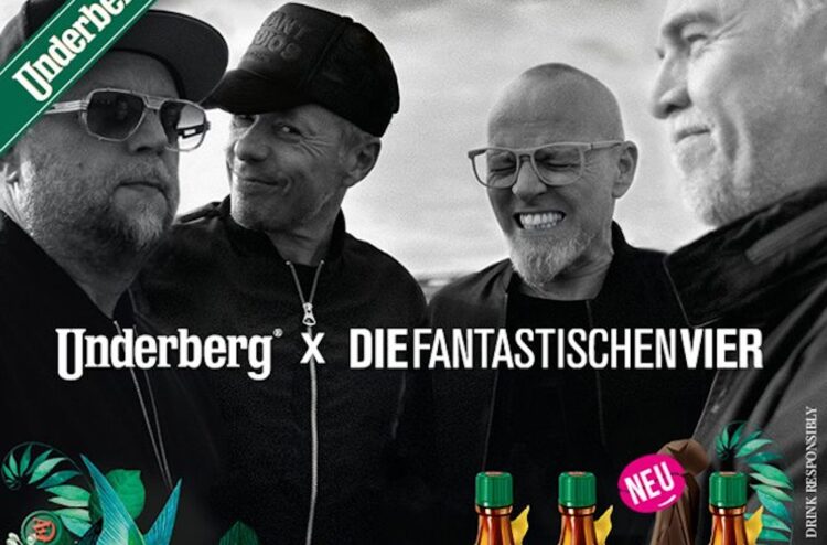 Underberg-Werbemotiv mit der Band "Die Fantastischen Vier"