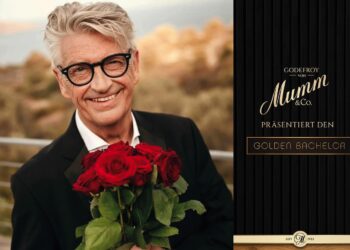 Sekt-Presenting mit dem ersten "Golden Bachelor", Franz Stärk